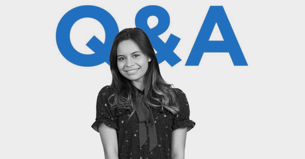 Portrait of Jimena Gamboa is featured along with the word Q&A