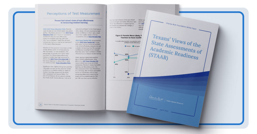 Image of the Charles Butt Foundation White Paper: Texans' Views of the State Assessments of Academic Readiness (STAAR) April 2023