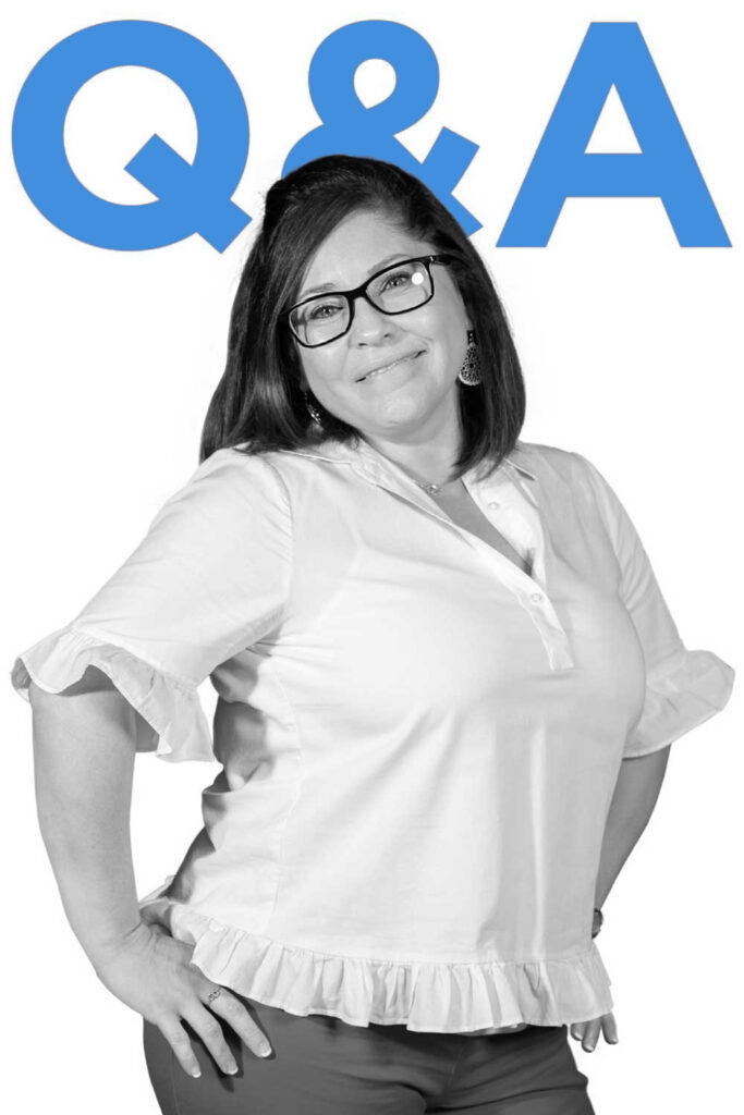 Featured is a black and white portrait of Lilia Hernandez, a Charles Butt Scholar Alum, set against the letters "Q&A."