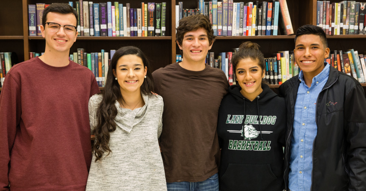 Students pose for photo at Lyford ISD