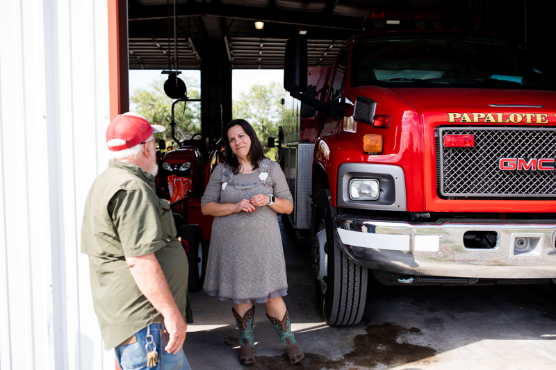 On a recent trip to Papalote, Ramback paid a visit to the volunteer firehouse where her grandparents volunteered for many years. 