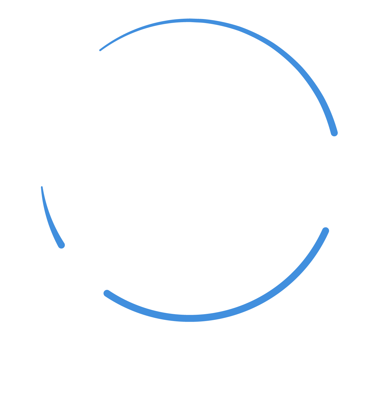 Charles Butt Foundation logo - stacked reverse white with azure blue circle